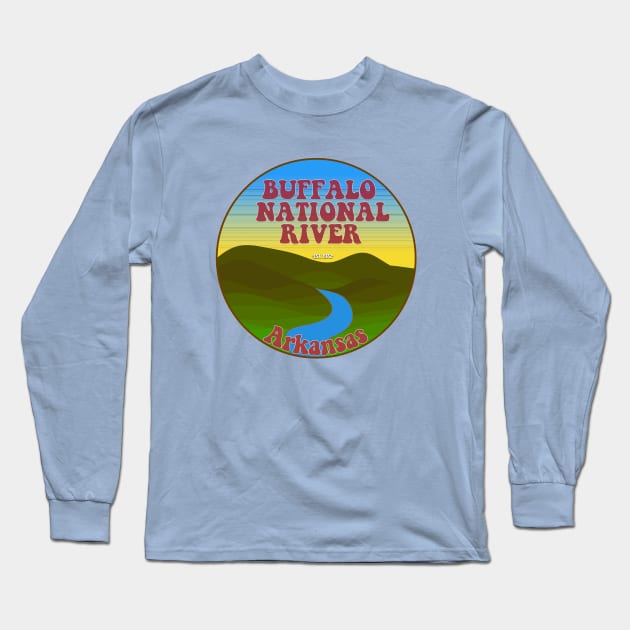 Buffalo National River Design for Stickers, T-Shirts and More Long Sleeve T-Shirt by Arkansas Shop